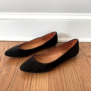 Madewell 1937 Footwear Black Suede Sidewalk Skimmers Size 9.5